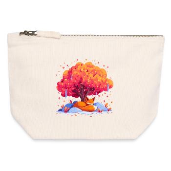 Fuchs unter Herbstbaum - Canvas Reißverschluss-Täschchen (12 x 13 cm) - Naturweiß - Vorne
