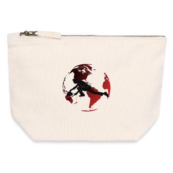 Urban Globe Curling - Canvas Reißverschluss-Täschchen (12 x 13 cm) - Naturweiß - Vorne