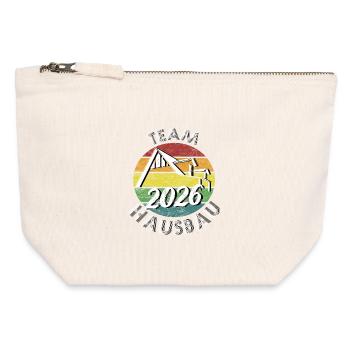 Team Haubau 2026 Builder Builder rétro vintage - Pochette zippée en toile 12 x 13 cm - blanc naturel - Devant