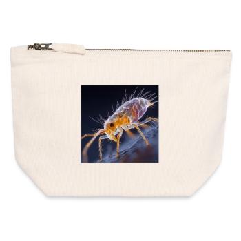 Transparenter Floh – Goldene Insekten Makro Kunst - Canvas Reißverschluss-Täschchen (12 x 13 cm) - Naturweiß - Vorne