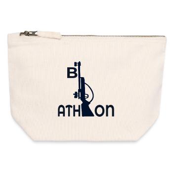 Biathlon-Wintersport - Canvas Reißverschluss-Täschchen (12 x 13 cm) - Naturweiß - Vorne