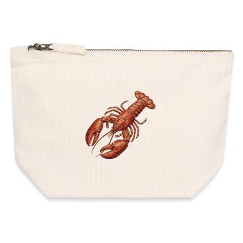 Hummer im bestickten Look (gedruckt) - Canvas Reißverschluss-Täschchen (12 x 13 cm) - Naturweiß - Vorne