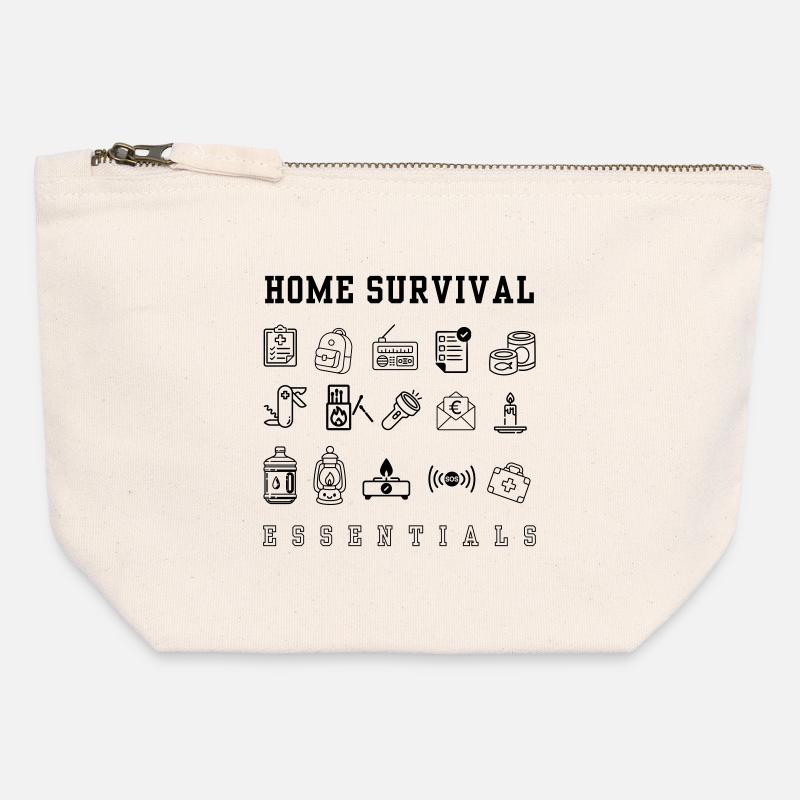 Plan d’urgence - apocalypse - Pochette zippée en toile 12 x 13 cm - blanc naturel
