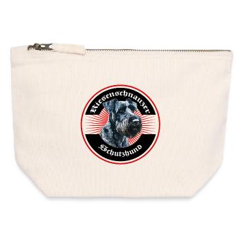 Riesenschnauzer Design - Canvas Reißverschluss-Täschchen (12 x 13 cm) - Naturweiß - Vorne