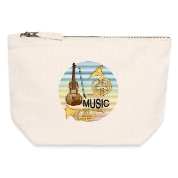 Musikinstrumente - Canvas Reißverschluss-Täschchen (12 x 13 cm) - Naturweiß - Vorne