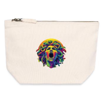 Neon Medusa: Colour Rush Head - Canvas Zip Pouch 12 x 13 cm - nature - Front