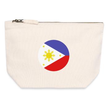 Philippinen-Rundflagge - Canvas Reißverschluss-Täschchen (12 x 13 cm) - Naturweiß - Vorne