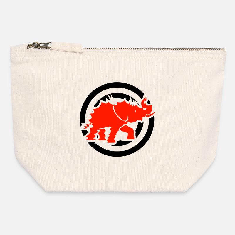 Elefant - Canvas Reißverschluss-Täschchen (12 x 13 cm) - Naturweiß