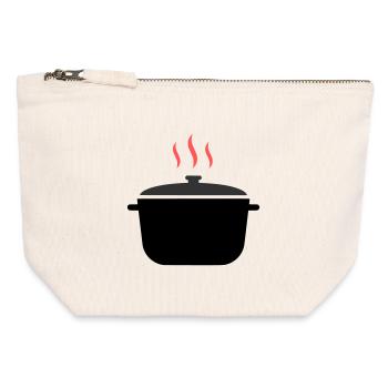 Cooking Pot Steam Cooking - Canvas Zip Pouch 12 x 13 cm - nature - Front