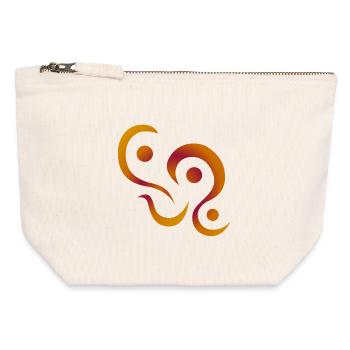 yoga_design_3 - Pochette zippée en toile 12 x 13 cm - blanc naturel - Devant