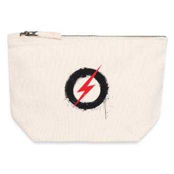 Liberté numérique - Art rétro du futur - Pochette zippée en toile 12 x 13 cm - blanc naturel - Devant