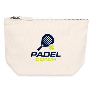 Padel Coach Sports Club Shirt Design - Canvas Zip Pouch 12 x 13 cm - nature - Front