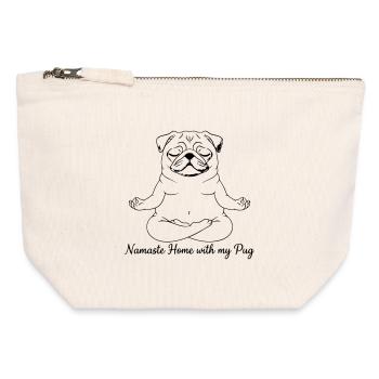 Namaste Home With My Pug Yoga - Canvas Zip Pouch 12 x 13 cm - nature - Front