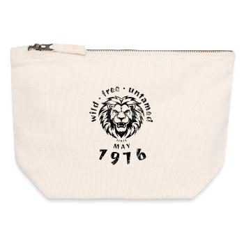 Sauvages, libres et indomptés depuis 05/1976 - Pochette zippée en toile 12 x 13 cm - blanc naturel - Devant