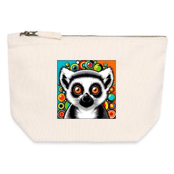 Lemur - Canvas Zip Pouch 12 x 13 cm - nature - Front