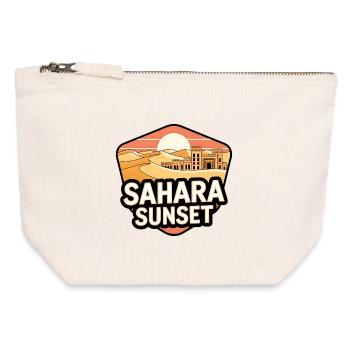 Château du Coucher du Soleil Sahara - Pochette zippée en toile 12 x 13 cm - blanc naturel - Devant