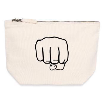 Faust | Fist | Hand - Pochette zippée en toile 12 x 13 cm - blanc naturel - Devant