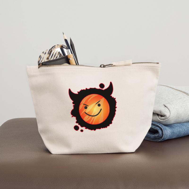 cute devil in flames and glowing face Canvas Zip Pouch 12 x 13 cm