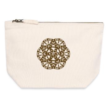 Random pattern RAD rotated - Canvas Zip Pouch 12 x 13 cm - nature - Front