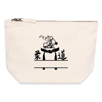 OBI Band Judo - Canvas Reißverschluss-Täschchen (12 x 13 cm) - Naturweiß - Vorne