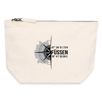 Koordinaten Füssen - Canvas Reißverschluss-Täschchen (12 x 13 cm) - Naturweiß - Vorne