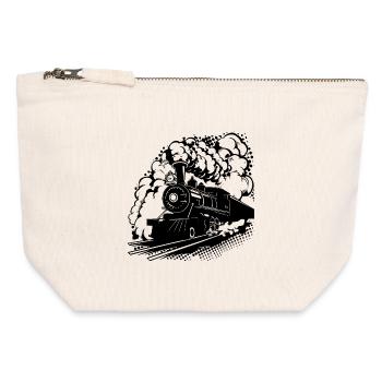 Railway Graphic - Canvas Zip Pouch 12 x 13 cm - nature - Front