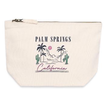 Palm Springs, Californie : aménagement paysager - Pochette zippée en toile 12 x 13 cm - blanc naturel - Devant
