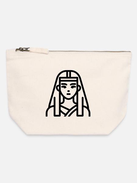 Pharao - Canvas Reißverschluss-Täschchen (12 x 13 cm) - Naturweiß