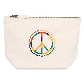 Human Rights - Pochette zippée en toile 12 x 13 cm - blanc naturel - Devant