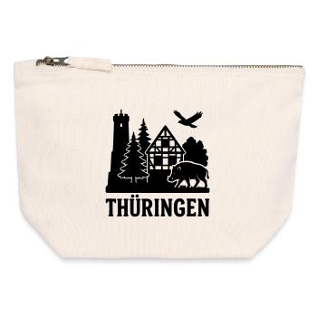 thüringen silhouette - Canvas Reißverschluss-Täschchen (12 x 13 cm) - Naturweiß - Vorne