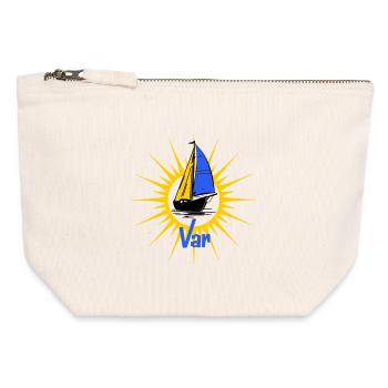 Voilier Soleil Var - Pochette zippée en toile 12 x 13 cm - blanc naturel - Devant