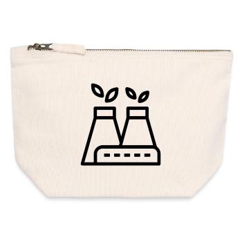 usine écologique - Pochette zippée en toile 12 x 13 cm - blanc naturel - Devant