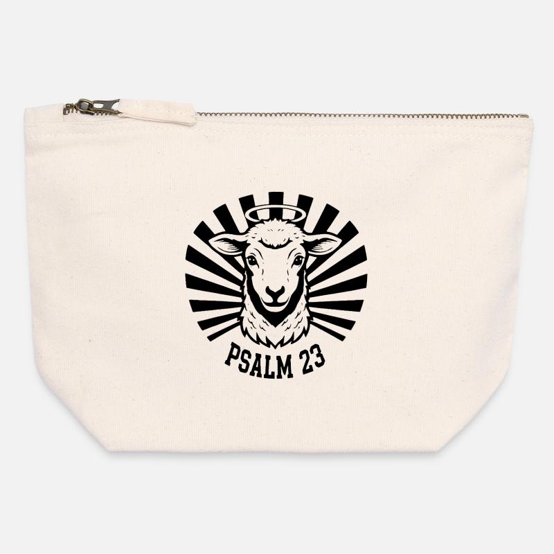 Psalm23-Lamb - Canvas Zip Pouch 12 x 13 cm - nature