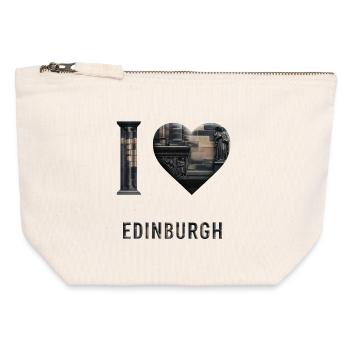 I Love Edinburgh – Stone City Architecture - Canvas Zip Pouch 12 x 13 cm - nature - Front