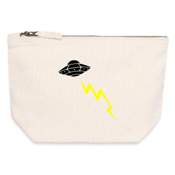 UFO Invasion Lightning Attack Alien Vector - Canvas Zip Pouch 12 x 13 cm - nature - Front