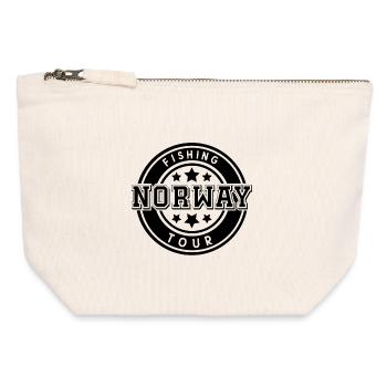 Voyage de pêche en Norvège - Pochette zippée en toile 12 x 13 cm - blanc naturel - Devant