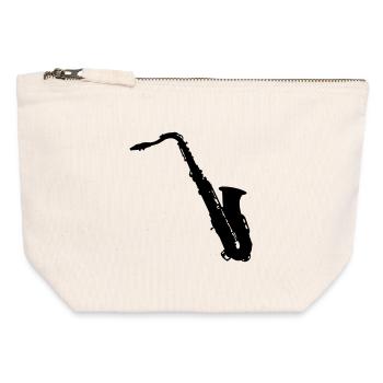 saxophone - Canvas Zip Pouch 12 x 13 cm - nature - Front
