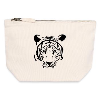 White Tiger - Canvas Zip Pouch 12 x 13 cm - nature - Front
