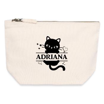 cat t-shirt Adriana t-shirt gift idea - Canvas Zip Pouch 12 x 13 cm - nature - Front