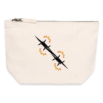Electric fence Barbed wire - Canvas Zip Pouch 12 x 13 cm - nature - Front