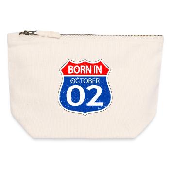 Born_in_October_02 - Canvas Zip Pouch 12 x 13 cm - nature - Front