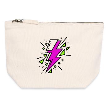 Contemporary Violet and Green Ray - Canvas Zip Pouch 12 x 13 cm - nature - Front