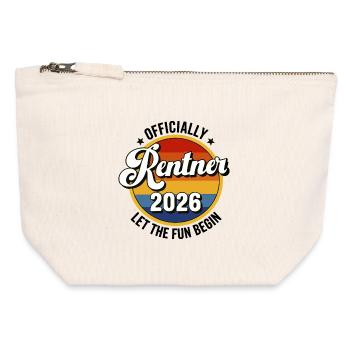 Rentner 2026 Retro Patch Frührente Abschlußparty - Canvas Reißverschluss-Täschchen (12 x 13 cm) - Naturweiß - Vorne