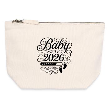 Baby 2026 loading - Canvas Zip Pouch 12 x 13 cm - nature - Front
