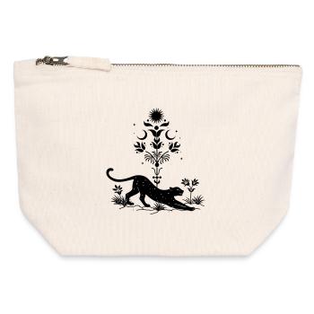 Cosmic Leopard Boho - Canvas Reißverschluss-Täschchen (12 x 13 cm) - Naturweiß - Vorne