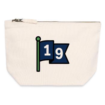 Loch 19 Golffahne Golfclub Herrenausflug Bier - Canvas Reißverschluss-Täschchen (12 x 13 cm) - Naturweiß - Vorne