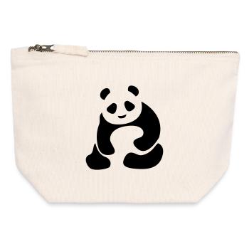Panda Bär Panda Baby - Canvas Reißverschluss-Täschchen (12 x 13 cm) - Naturweiß - Vorne