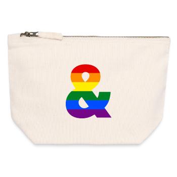 Pride Rainbow Ampersand - Canvas Zip Pouch 12 x 13 cm - nature - Front