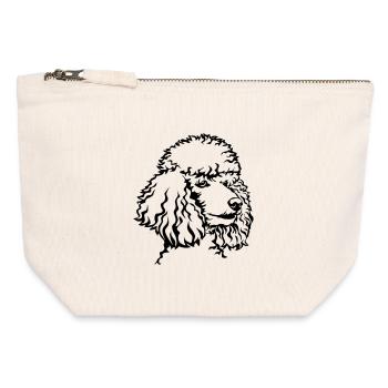 Tête de puiche - Pochette zippée en toile 12 x 13 cm - blanc naturel - Devant