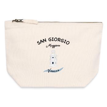 Phare de Venise, Île Majeure de San Giorgio - Pochette zippée en toile 12 x 13 cm - blanc naturel - Devant